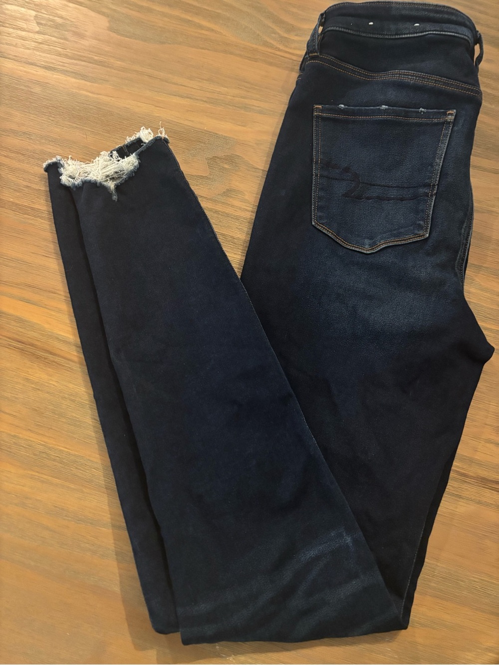 American Eagle AE Super Hi-Rise Next Level Stretch Jegging 10 X-Long Distressed - Picture 9 of 11